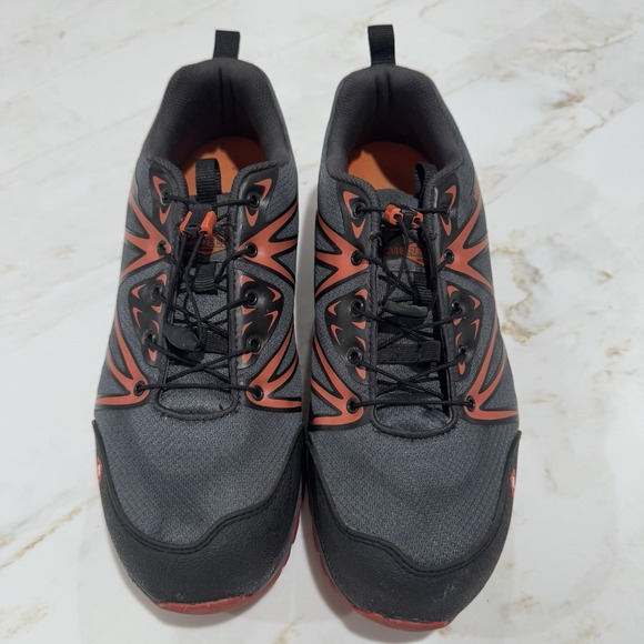 Merrell Gray Red Steel Toe Mens US Size‎ 11.5 Work Shoes Slip Resistant - Picture 1 of 15